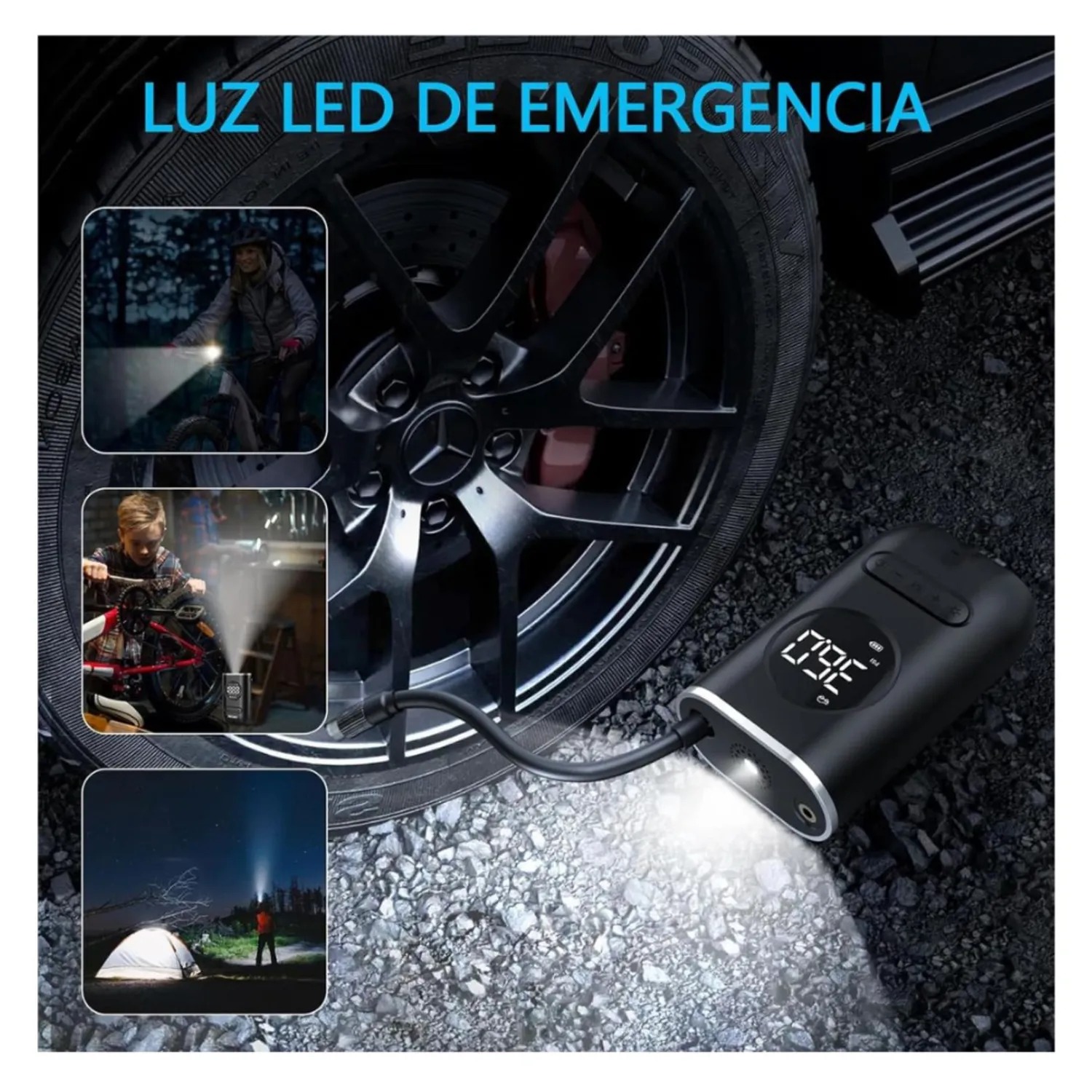 Inflador Portátil De Llantas Auto Moto B